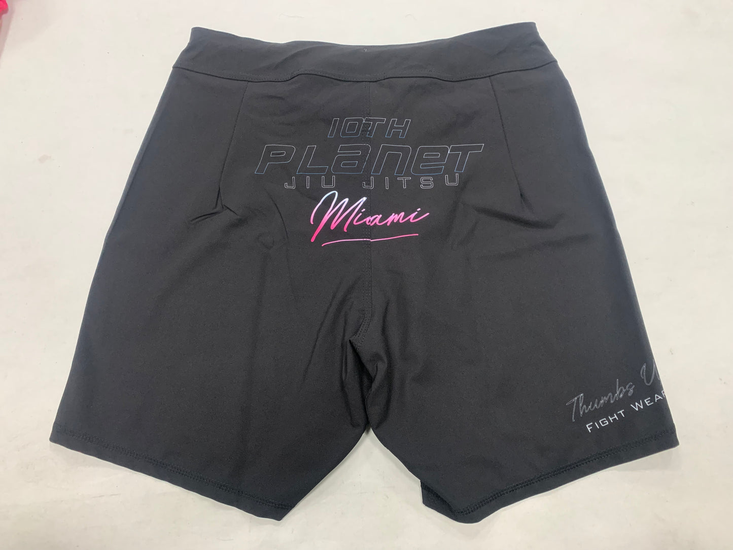 10th Planet Miami SHORTS - Grappling Shorts - Black with Miami Pink/Blue Colors #Trainordont